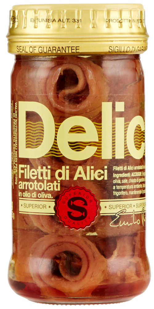Filetti Di Alici Superior Arrotolati In Olio Di Oliva Delicius - Foto 1