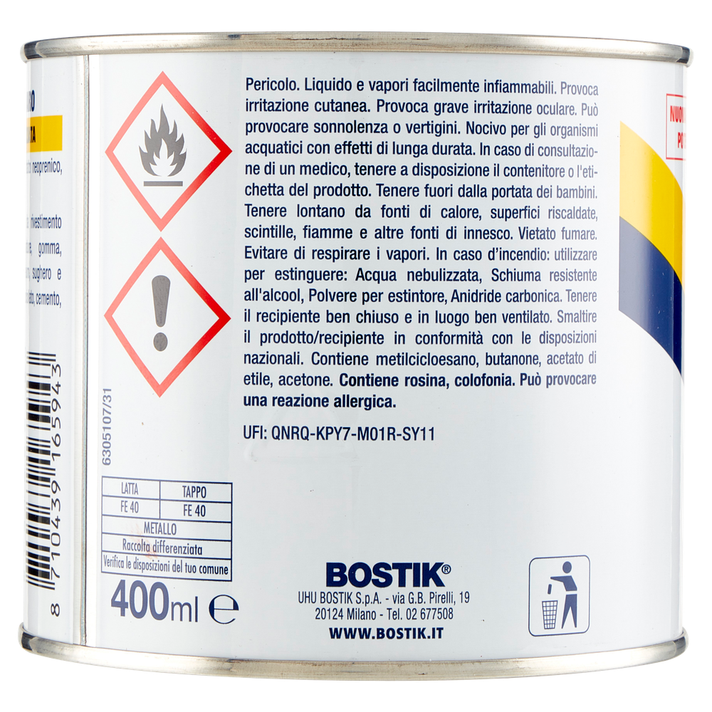 Colla A Contatto  Super Forte Superchiaro Latta 400ml Bostik - Foto 2