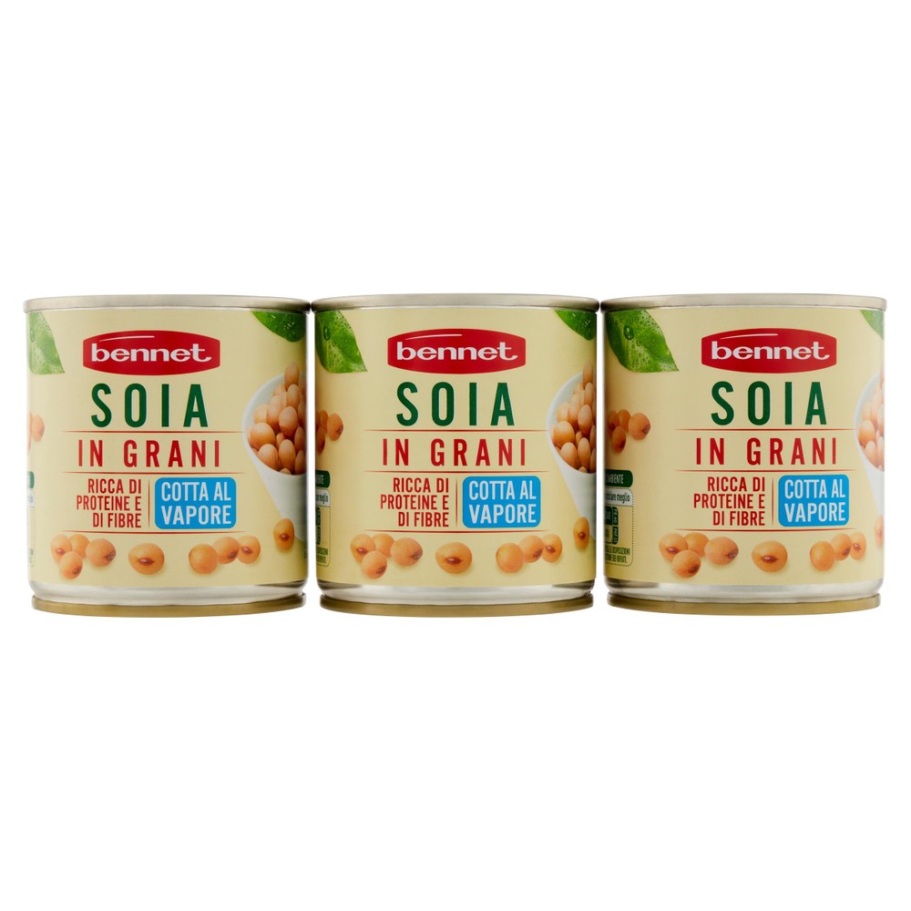 Soia In Grani Cotta Al Vapore Sottovuoto 3x150gbennet - Foto 1