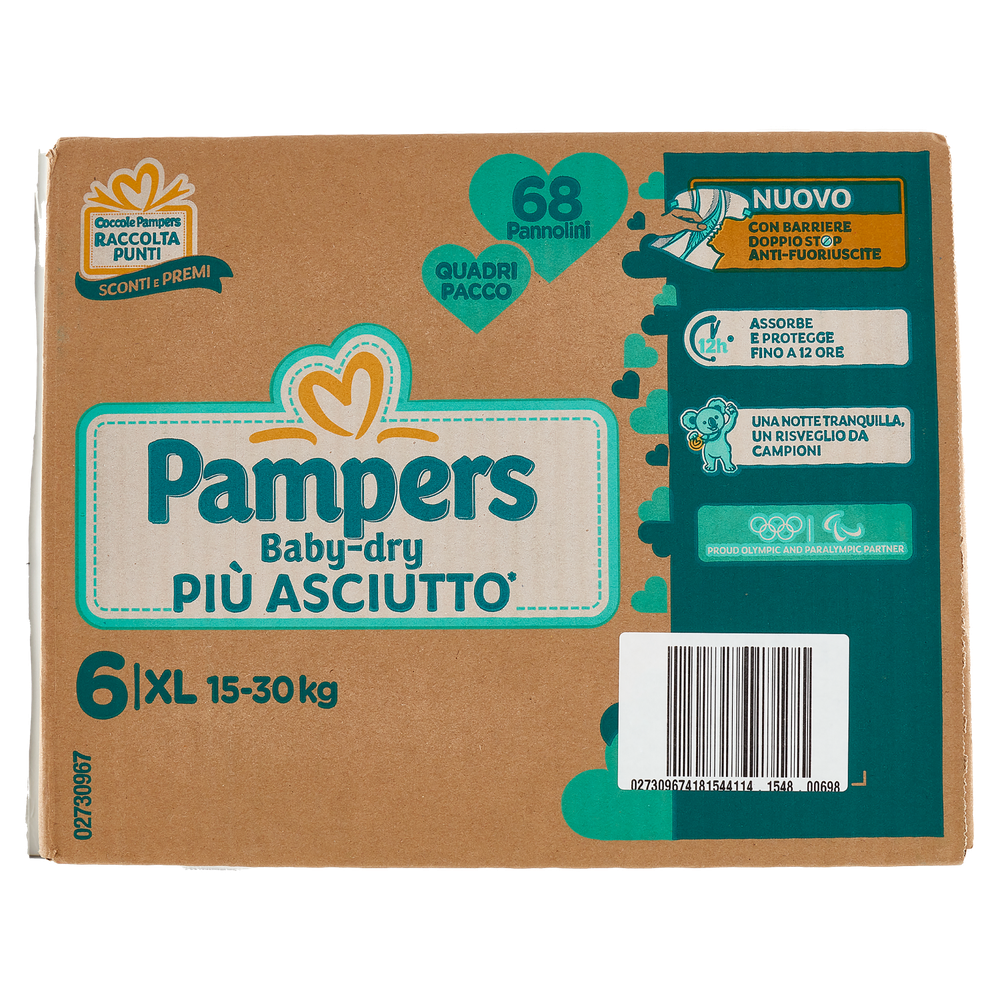 68 Pannolini Baby Dry Quadripack Taglia 6 XL  Pampers - Foto 3