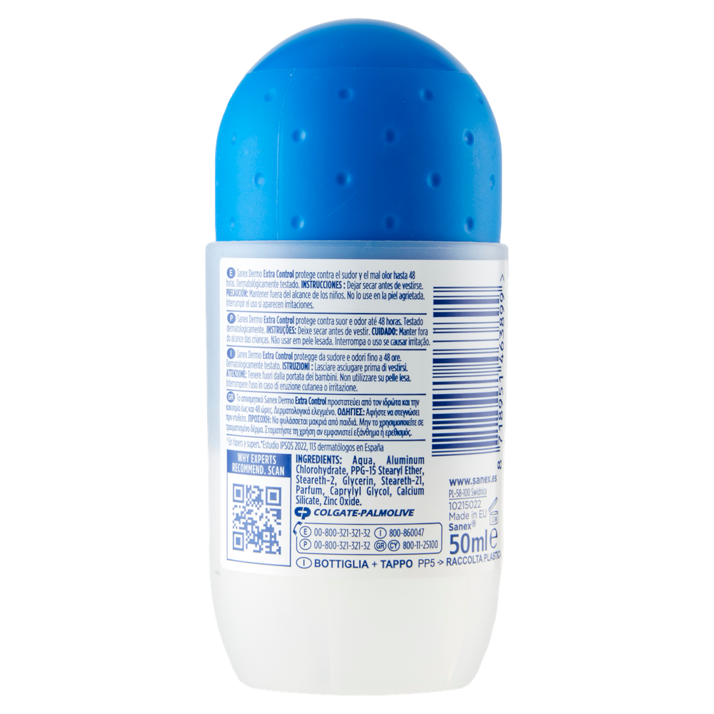 Deodorante Roll-On Ph Balance Dermo Extra Control 48h Sanex