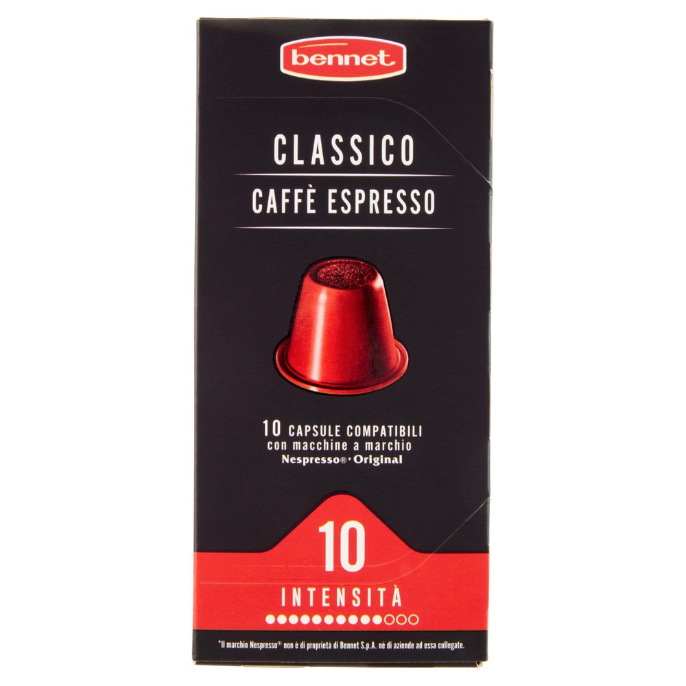 Bennet Caffè Classico Capsule Compatibili Nespresso, Conf.10 Capsule