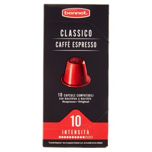 Bennet Caffe' Classico Capsule Compatibili Nespresso, Conf.10 Capsule