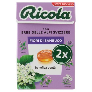 Caramelle Svizzere Fiori Di Sambuco Senza Zucchero 2x50g Ricola - Foto 1