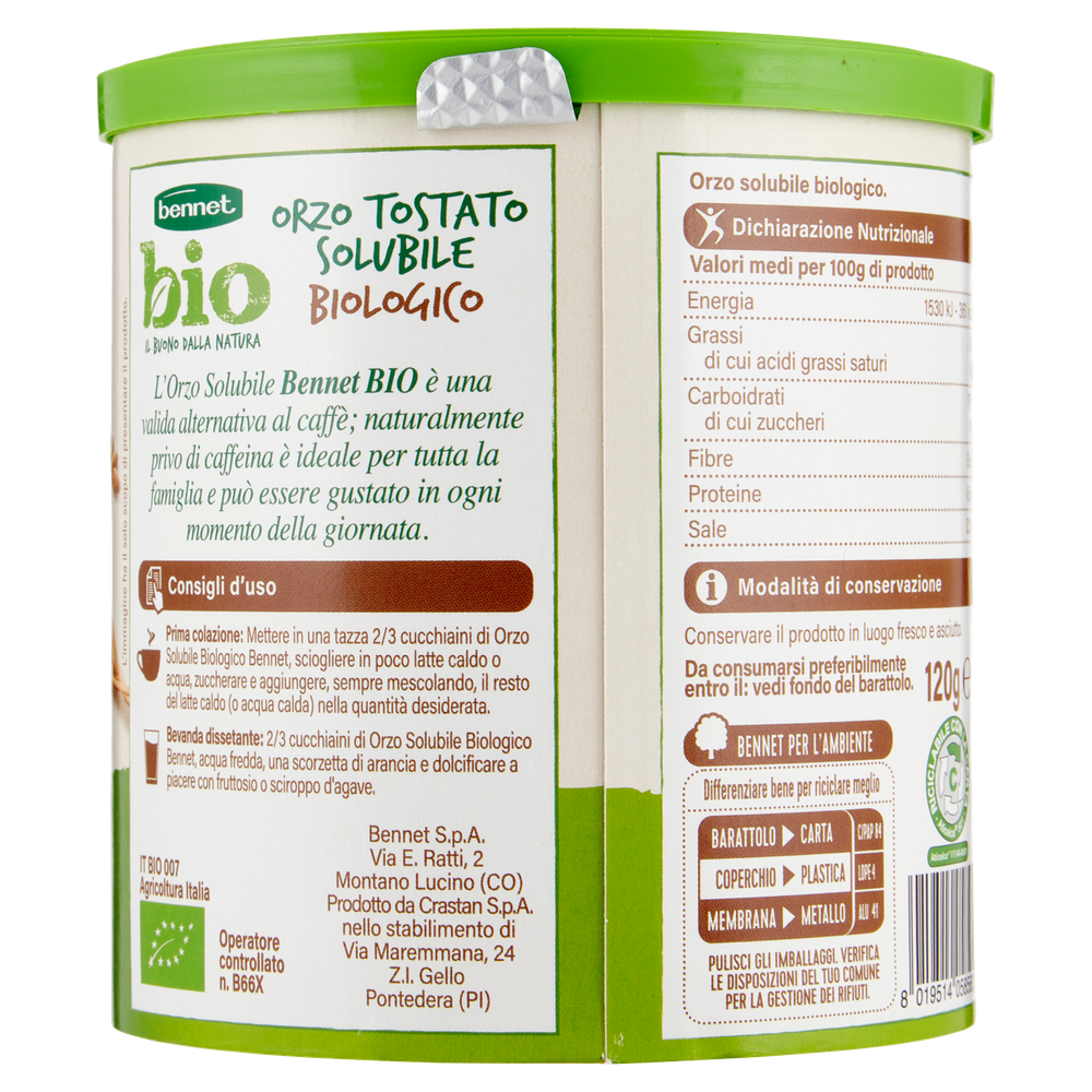 Orzo Solubile Biologico Senza Caffeina Bennet Bio - Foto 3