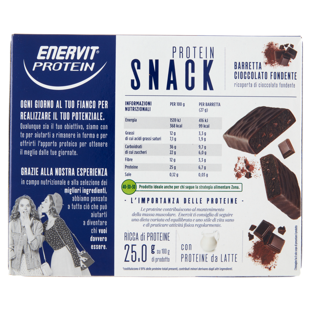 Barrette Snack Con Cioccolato Fondente Enervit Protein