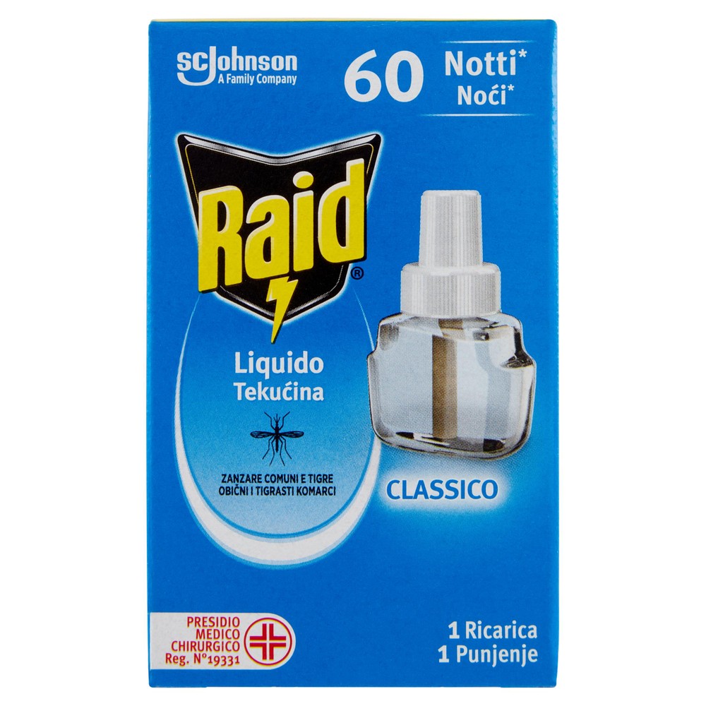 Liquido Antizanzare Elettrico Ricarica 60 Notti Classica Raid - Foto 1