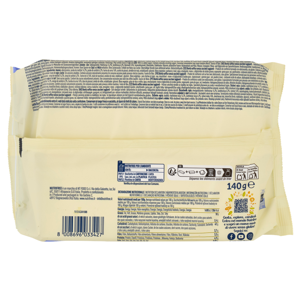 Nutrifree Bontà Soffice Senza Glutine 140 G - Foto 3