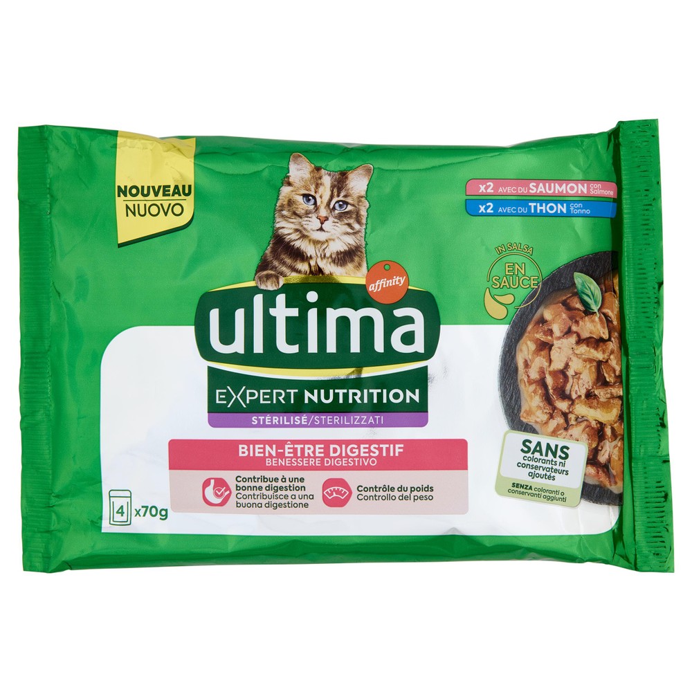 Ultima Cat Wet Expert Nutrition Benessere Digestivo Conf. Da 4 - Foto 1