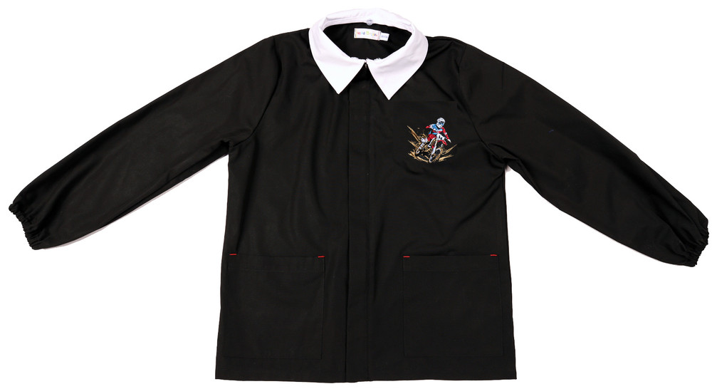 Casacca Scuola Bambino 8 Anni Nero Ricamo Moto - Foto 1