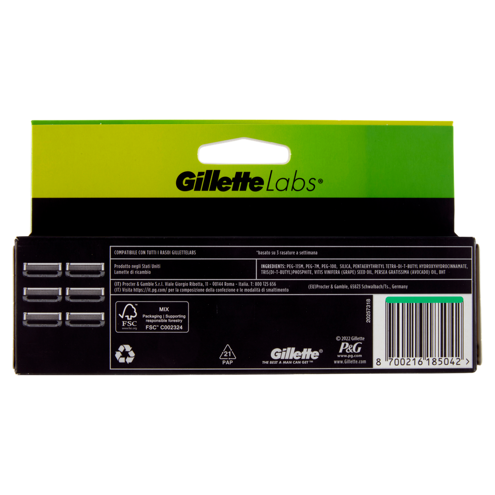Ricarica Lame Cabrio Labs Gillette Pz 6 - Foto 3