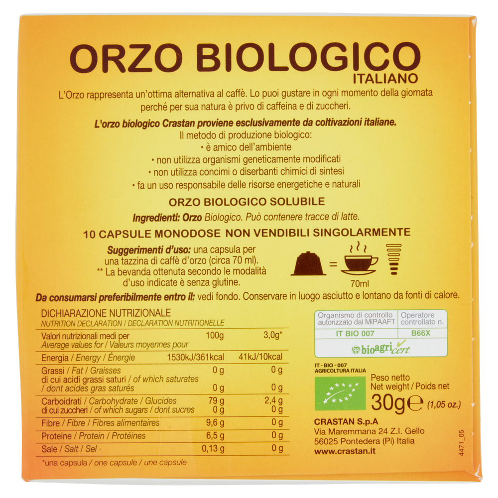 Capsule Orzo Bio Italiano Compatibili Con Dolce Gusto 10pz Crastan - Foto 3