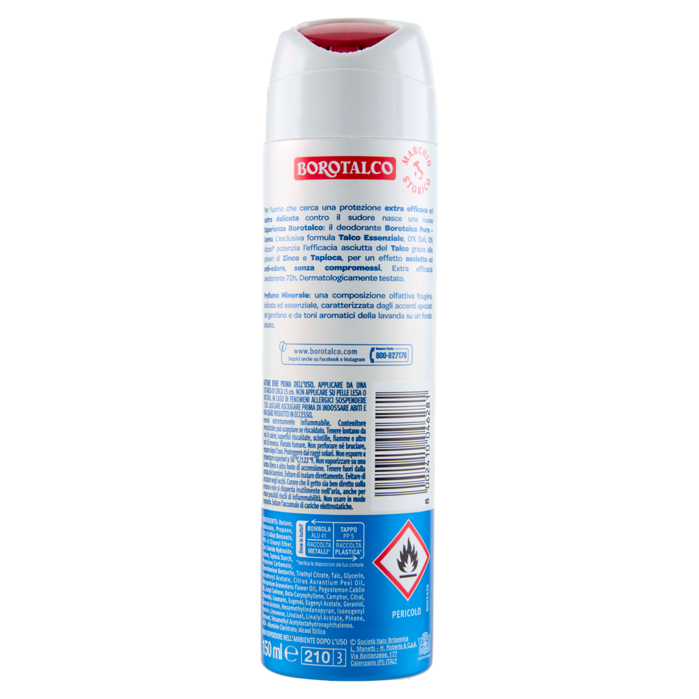 Borotalco Deodorante Spray Puro Uomo Minerale - Foto 3