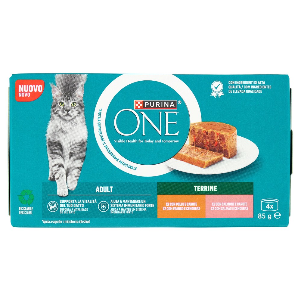 Alimento Umido Gatto Bifensis Pollo Salmone Purina One Conf.Da 4 - Foto 1