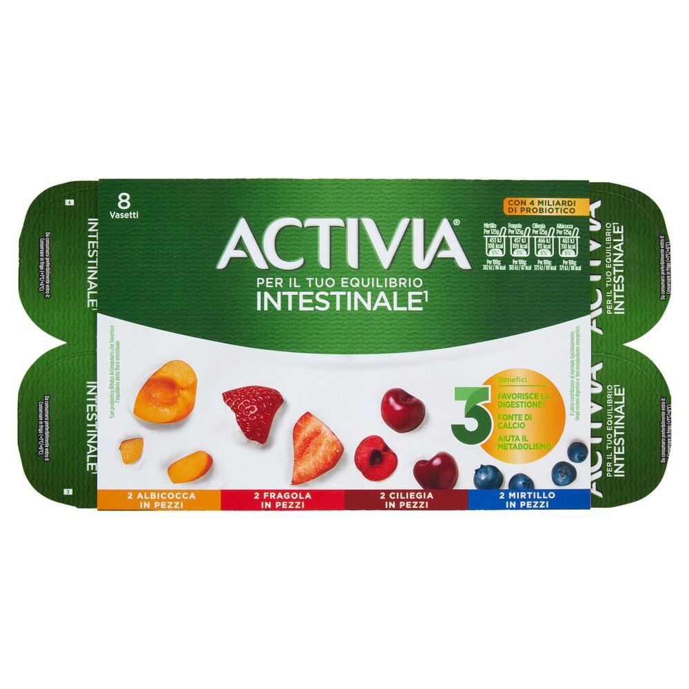 Yogurt Gusti Misti Albicocca Ciliegia Fragola Mirtillo 8x125g Activia - Foto 1