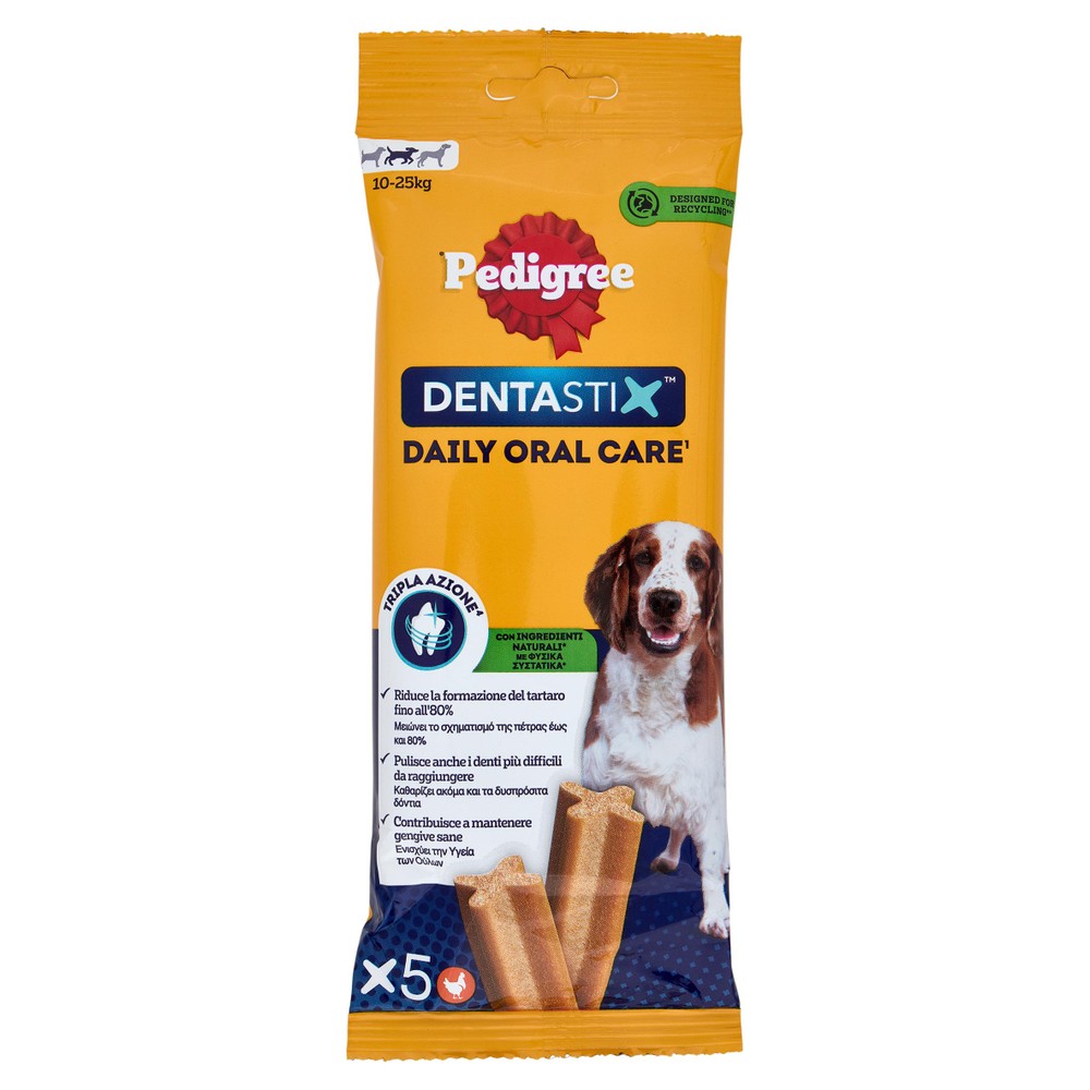 Pedigree Dentastix Snack Igiene Orale Per Cani Medi, 5x26g - Foto 1