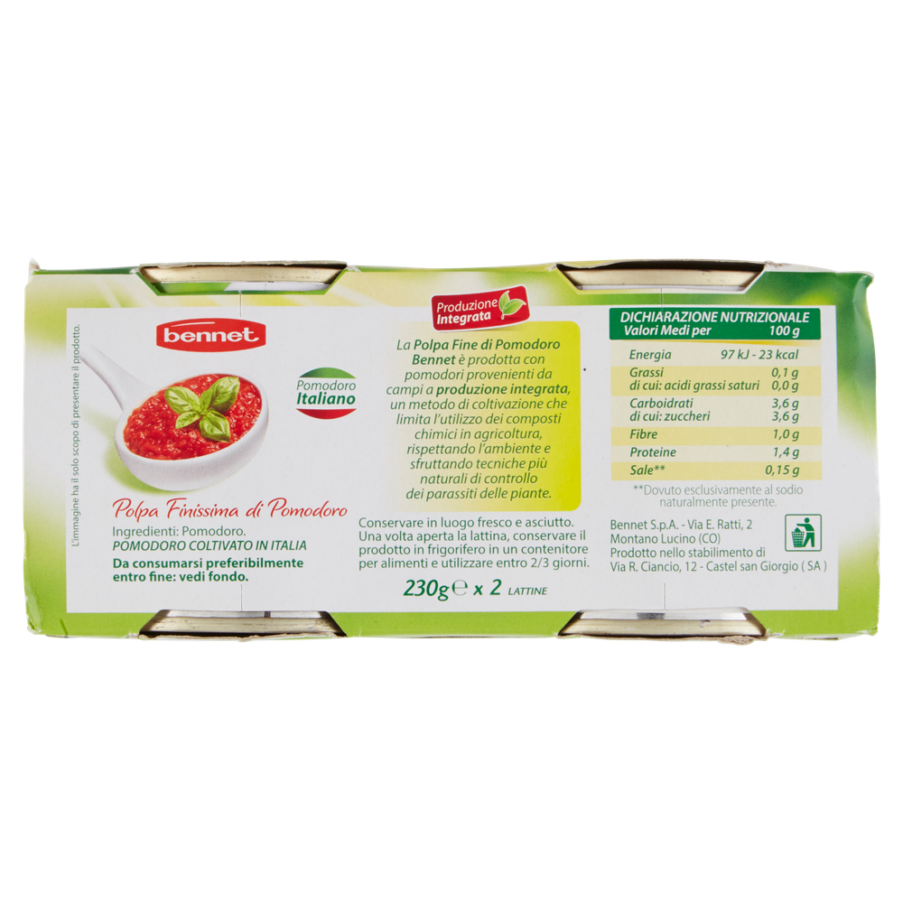 Polpa Finissima Di Pomodoro 2x230g Bennet - Foto 3
