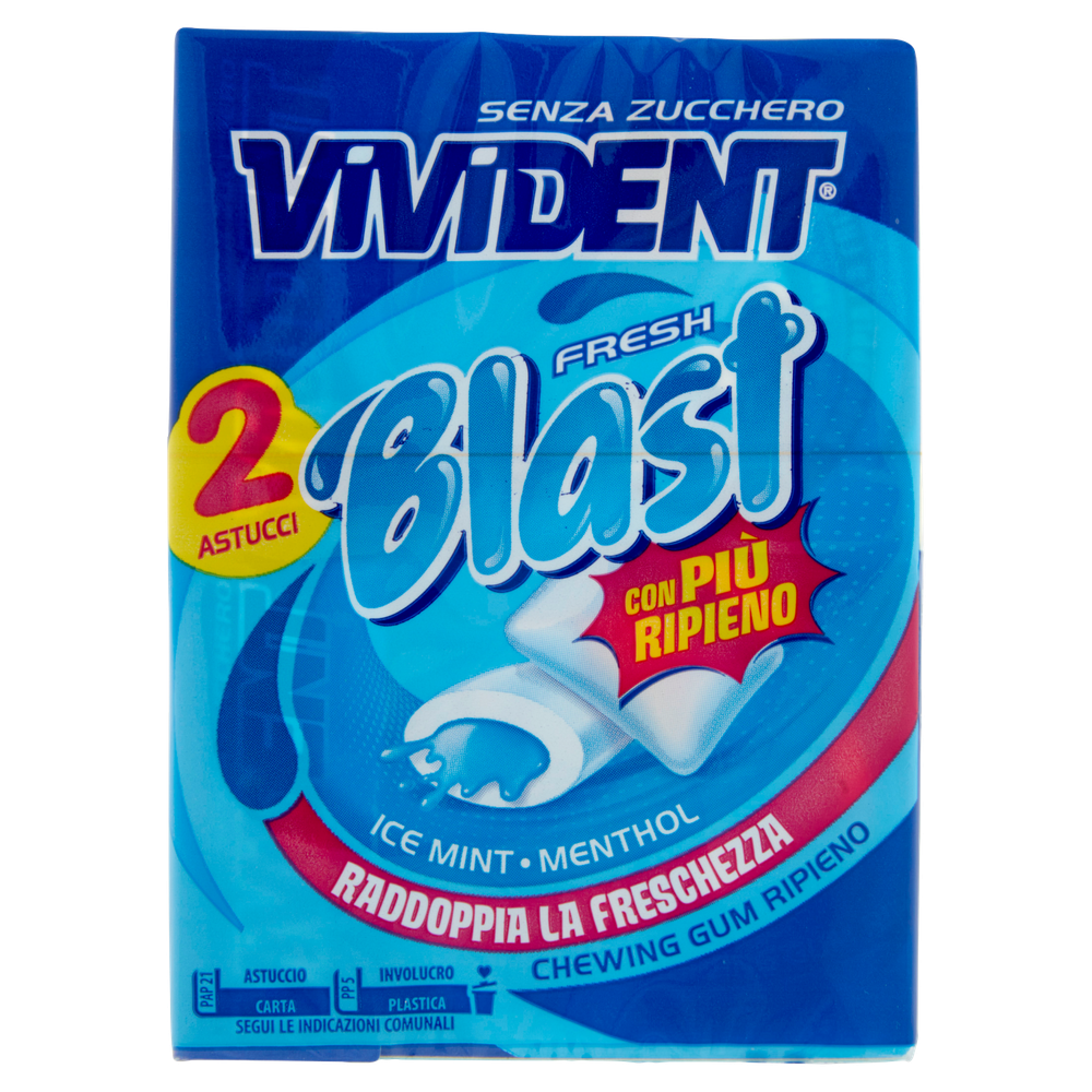 Chewing Gum Fresh Blast Ice Mint Alla Menta Senza Zucchero Vivident - Foto 3