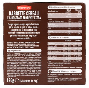 Barrette Slim Flakes Ai Cereali Con Cioccolato Fondente 6pz Bennet - Foto 3