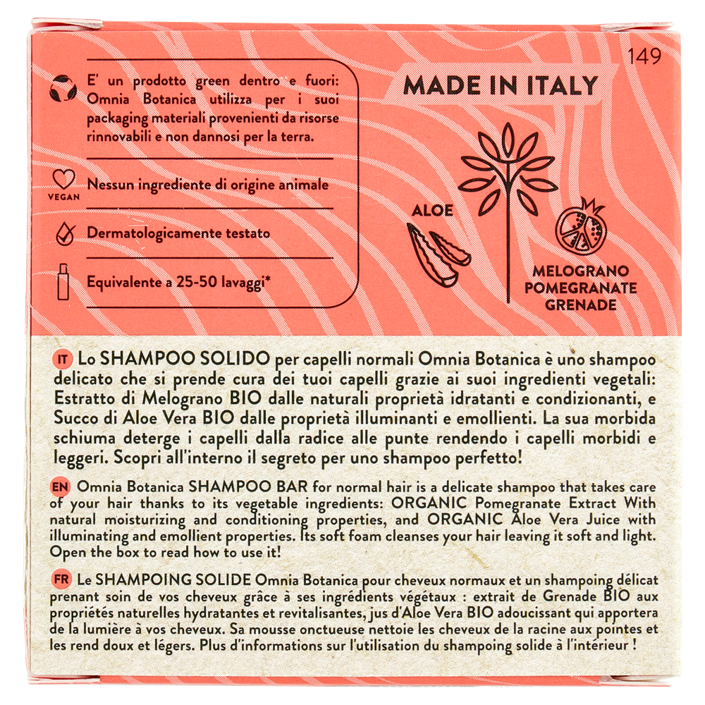 Shampoo Solido Capelli Normali 50g Omnia Botanica - Foto 3