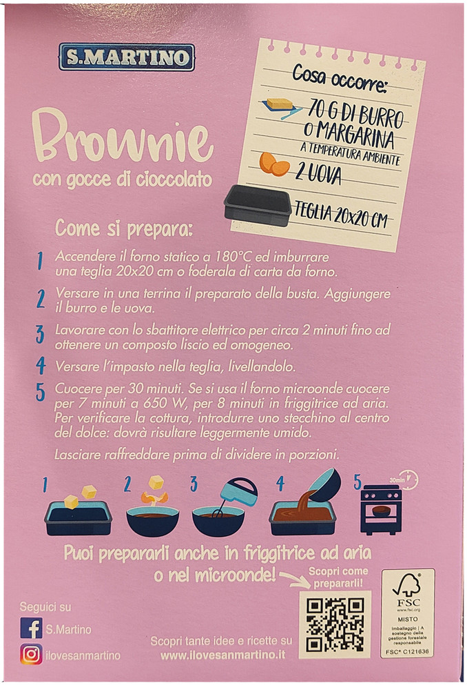 Preparato Per Brownie Con Gocce Cioccolato S.Martino - Foto 3