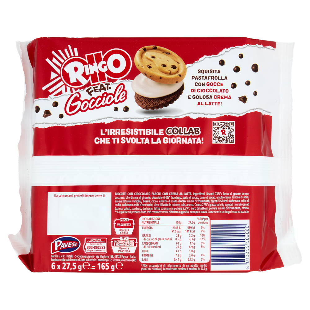 Snack Farcito Con Crema Al Latte Ringo Feat Gocciole - Foto 3