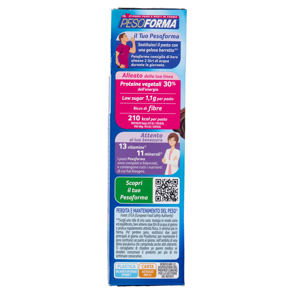 Pesoforma Barrette 2 Pasti Low Sugar Fondente Cocco High Protein 2x62g - Foto 2