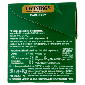 Te' Verde Earl Grey Twinings, Conf.20 Bustine - Foto 2