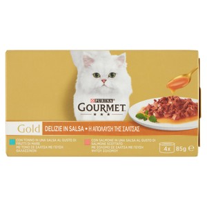 Alimento Umido Per Gatti Gold In Salsa Di Pesce Conf. Da 4 - Foto 1