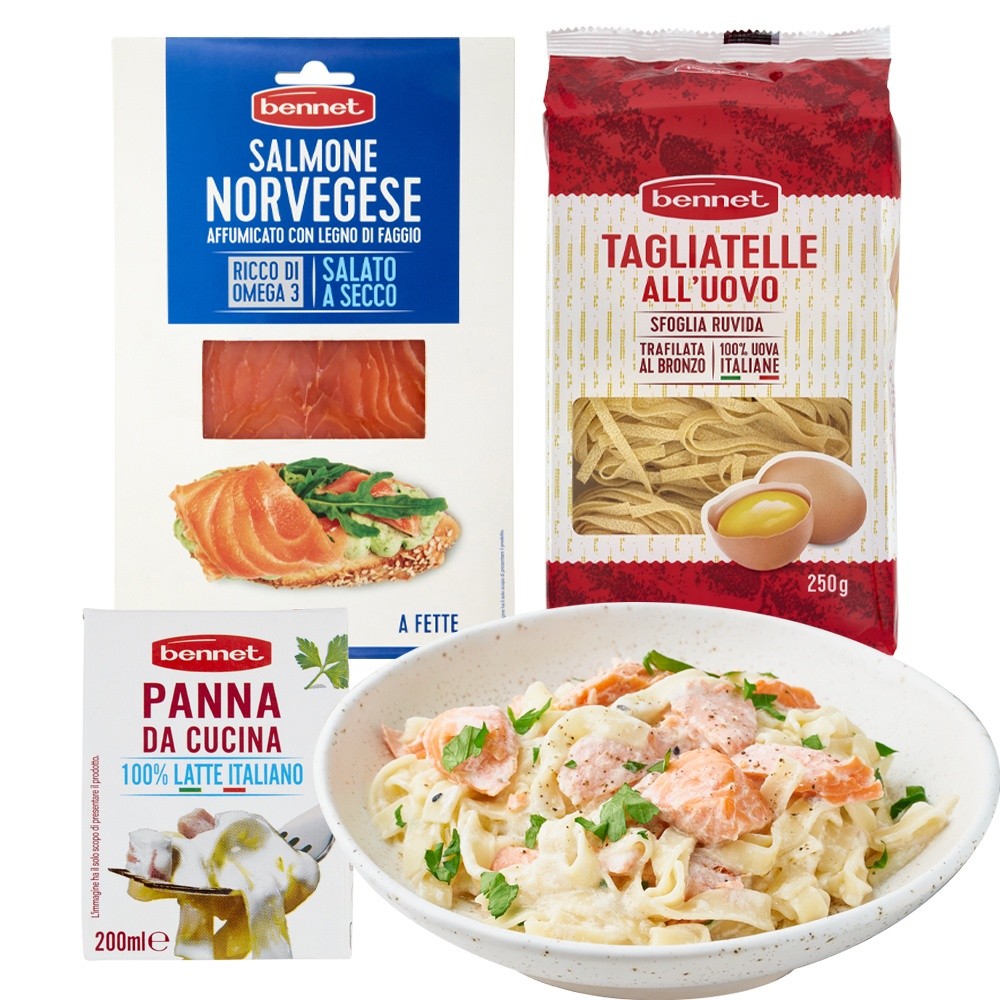 Tagliatelle all'Uovo Panna e Salmone - Foto 1