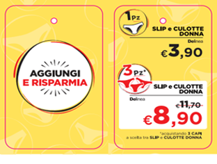 Culotte Donna Elastico Esterno Con Riga L Grigio Melange Delinea