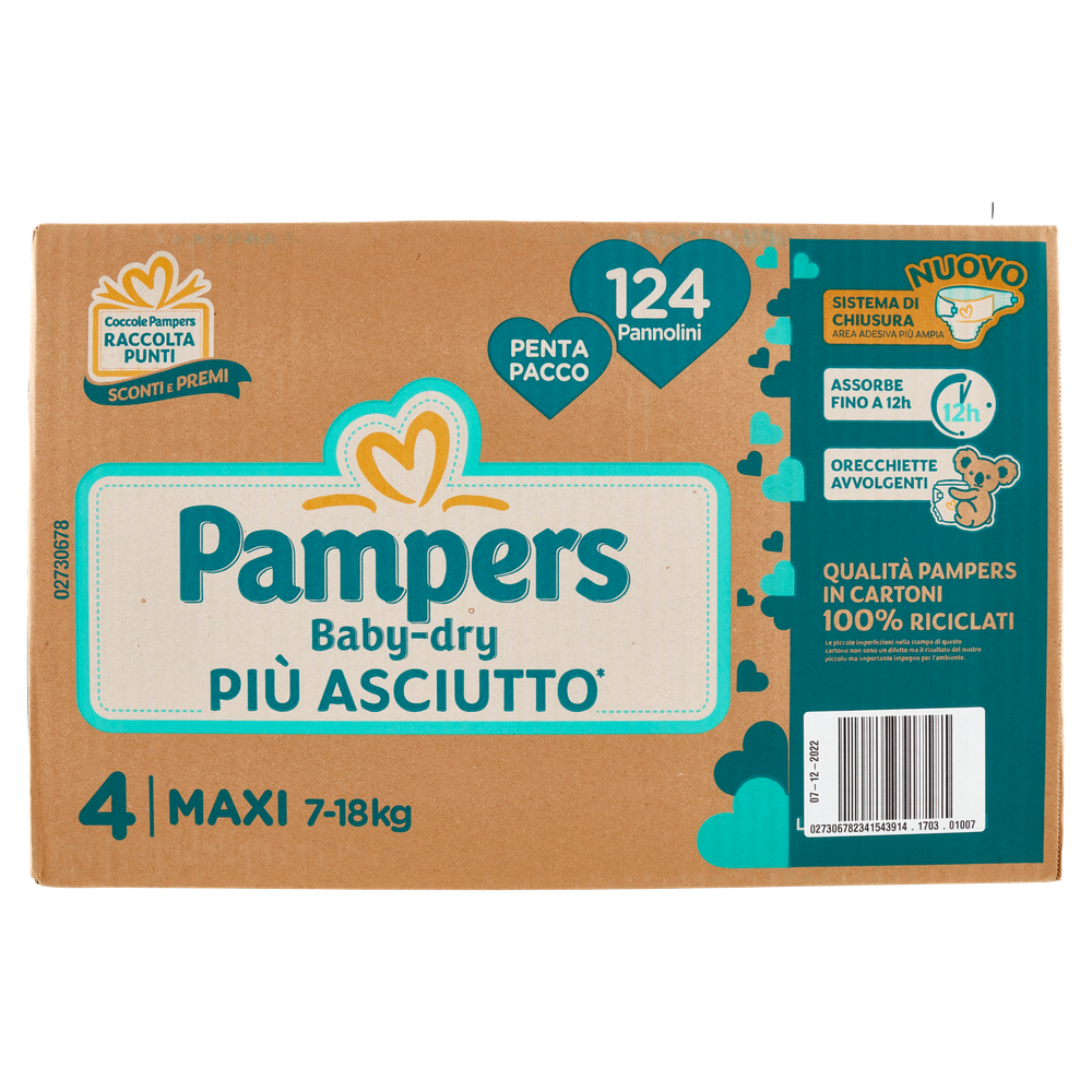 124 Pannolini Maxi Baby Dry Pampers - Foto 3