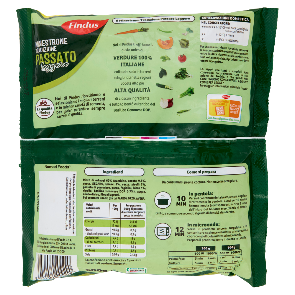 Minestrone Tradizione Passato Verdure 100% Italiane Igp Dop Findus - Foto 3