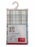 Lenzuolo Piano Stampa Check 1 Piazza Cm 150 x 290 Azzurro Casa Lenzuolo Piano Stampa Check 1 Piazza Cm 150 x 290 Azzurro Casa