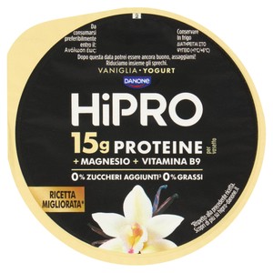 Yogurt Proteico 15g Protein Vaniglia No Lattosio No Grassi Hipro