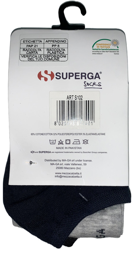 Calze Donna Tg Unica Nero/Grigio/Blu Conf Da 3 Superga - Foto 2