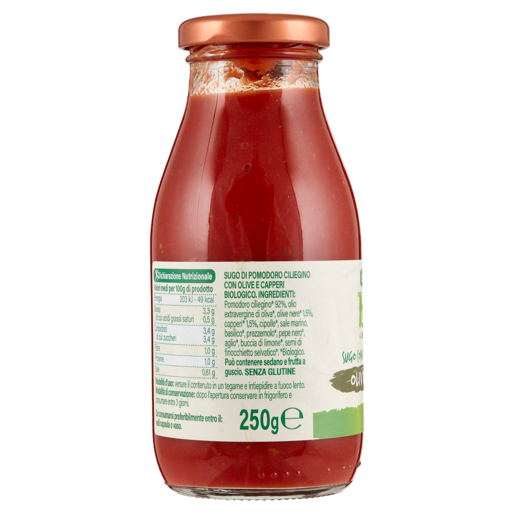Sugo Con Pomodoro Ciliegino, Olive E Capperi Biologico Bennet Bio - Foto 2