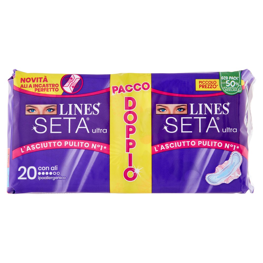 20 Assorbenti Ultra Con Ali 2x10 Lines Seta - Foto 1