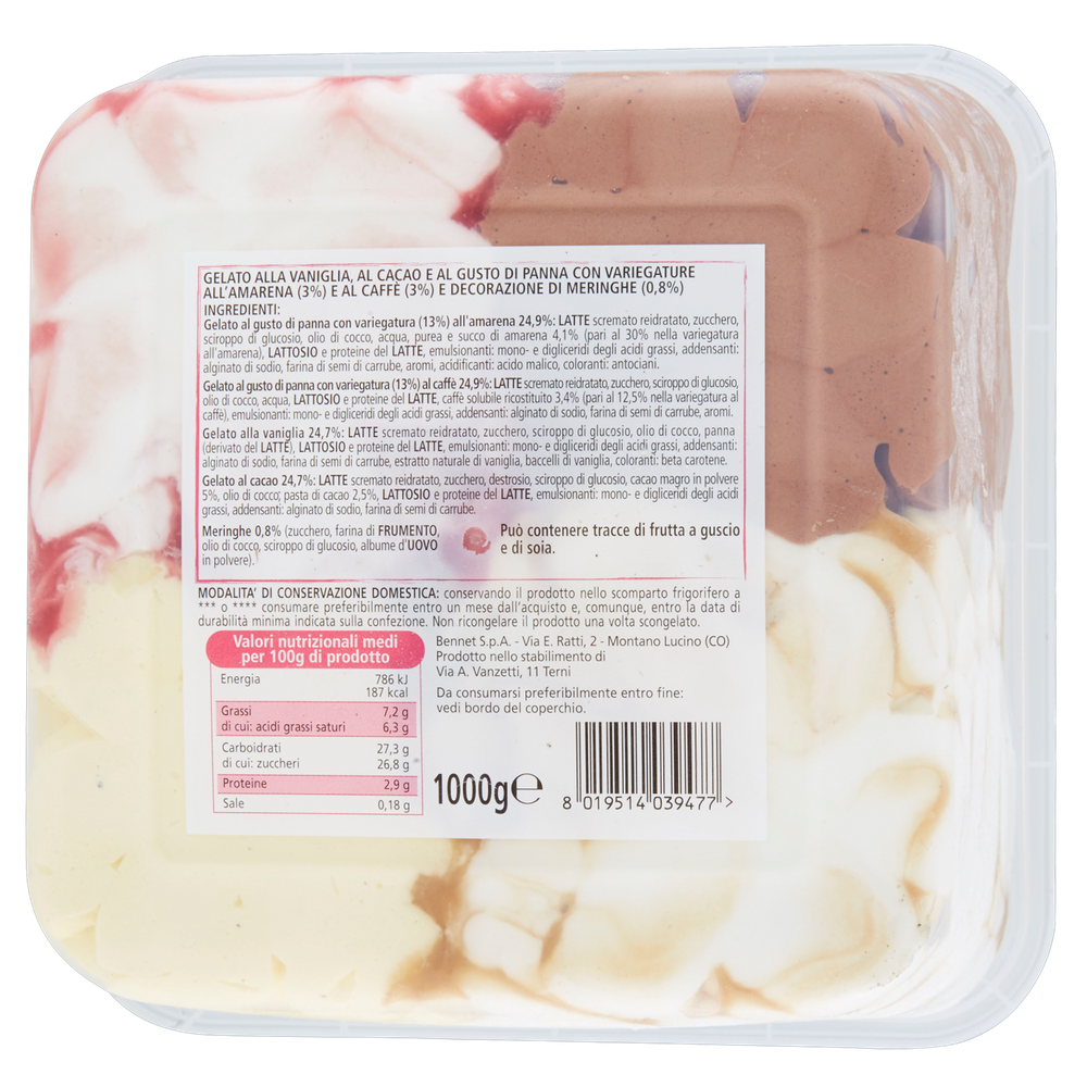 Vaschetta Gelato 4 Gusti Creme Bennet
