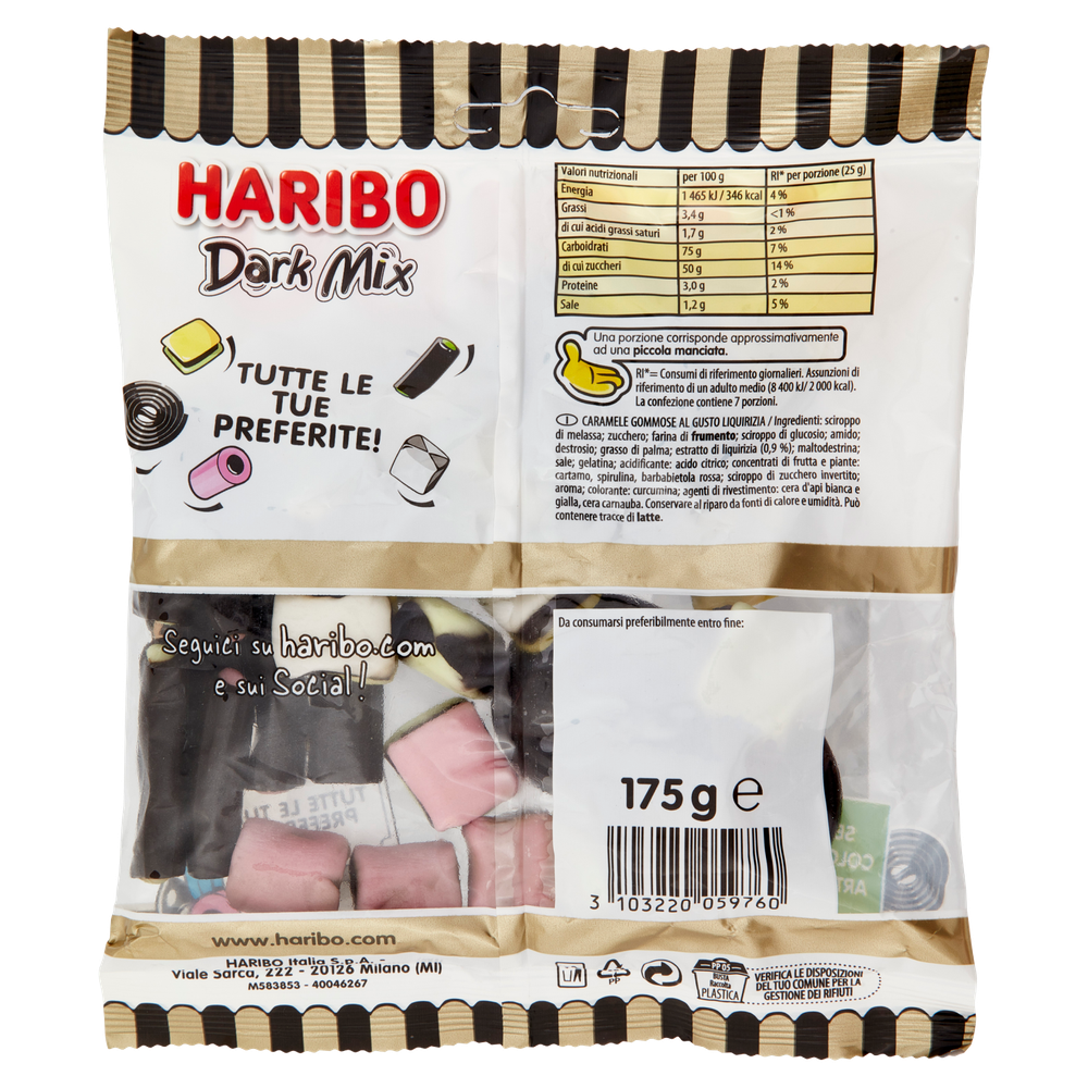 Caramelle Gommose Dark Mix Alla Liquirizia Haribo - Foto 3