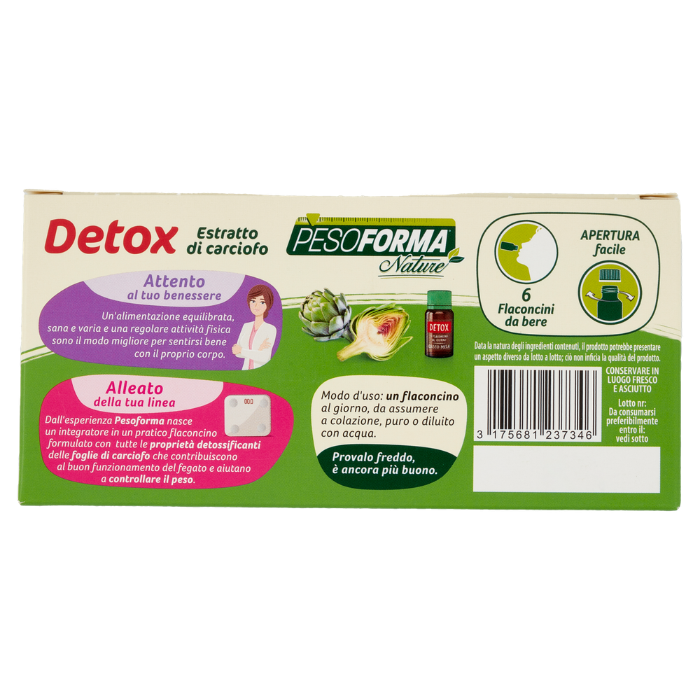Integratore Detox Snellente Gusto Mela Senza Glutine 6x10ml Pesoforma - Foto 3