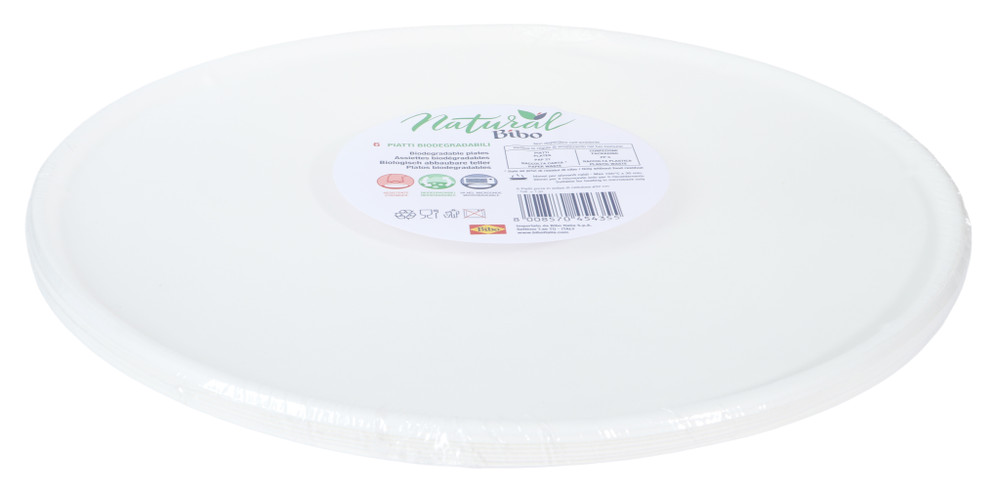 6 Piatti Tondi In Polpa Di Cellulosa Bibo - Foto 2