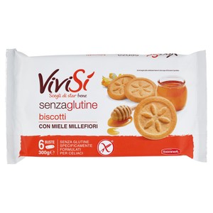 Biscotti Con Miele Millefiori Senza Glutine 6x50g Bennet Vivisì - Foto 1