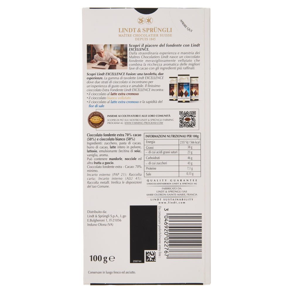 Tavoletta Di Cioccolato Excellence Fondente 70%+bianco - Foto 3