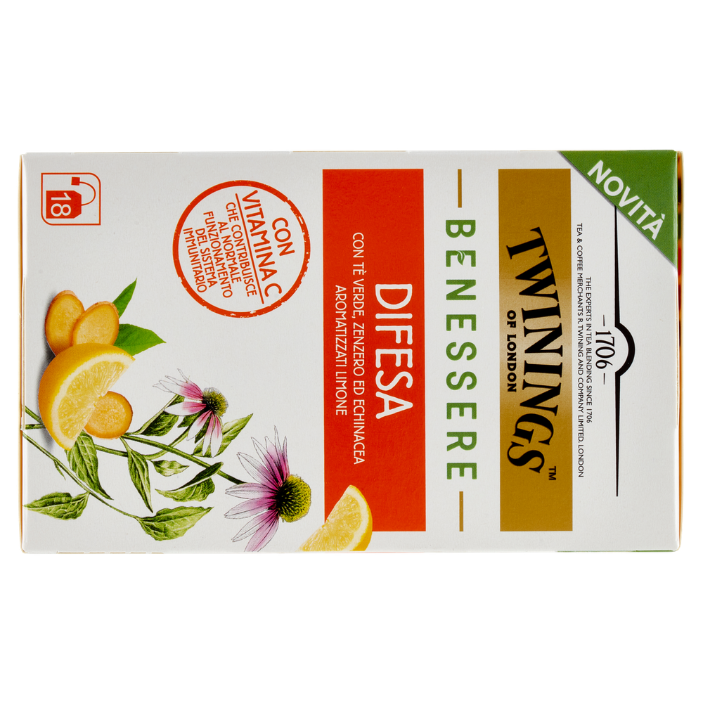 Infuso Benessere Difesa Tè Verde Con Vitamina C 18x2g Twinings - Foto 3