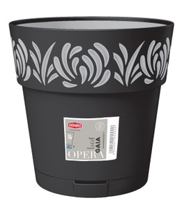 Vaso Opera Gaia Con Riserva D'acqua D.20 Cm Colore Grafite Stefanplast - Foto 1