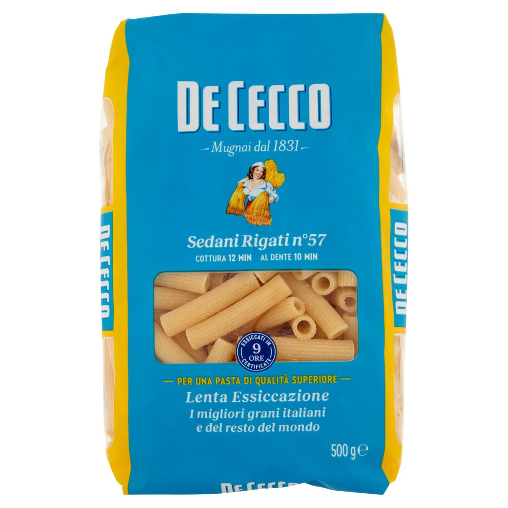 Pasta Sedani Rigati N.57 De Cecco - Foto 1
