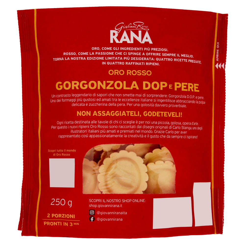 Ravioli Gorgonzola Dop E Pere Oro Rosso Rana