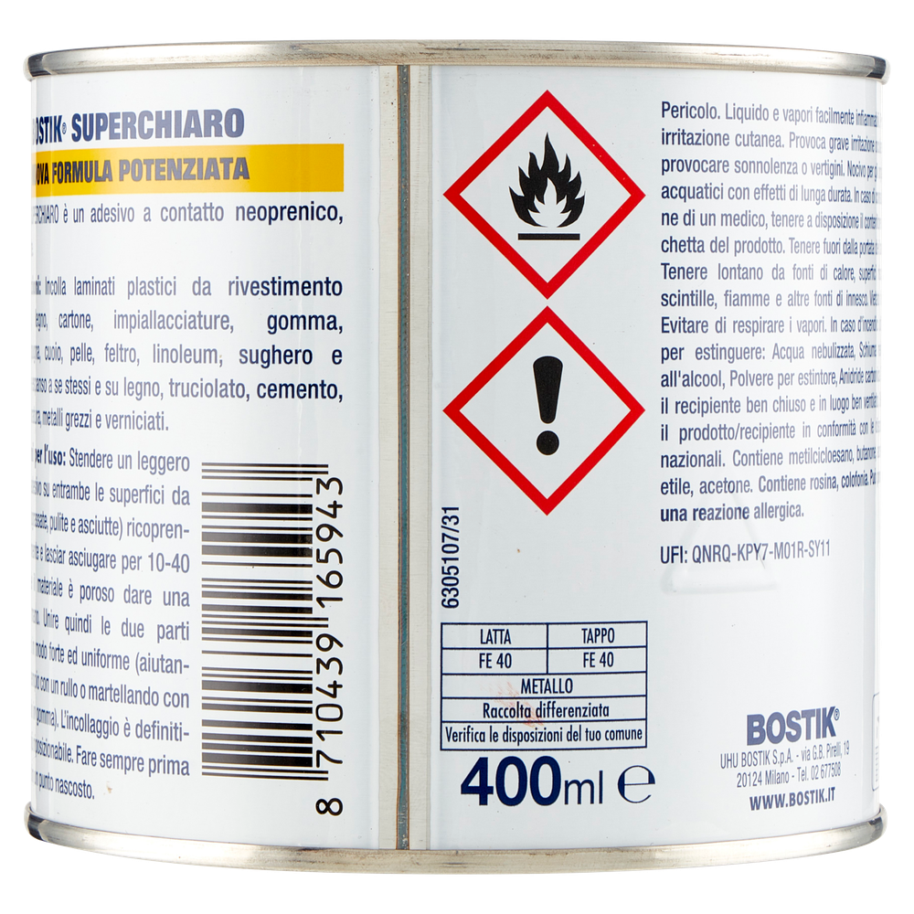 Colla A Contatto  Super Forte Superchiaro Latta 400ml Bostik - Foto 3