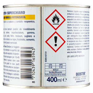 Colla A Contatto  Super Forte Superchiaro Latta 400ml Bostik - Foto 3